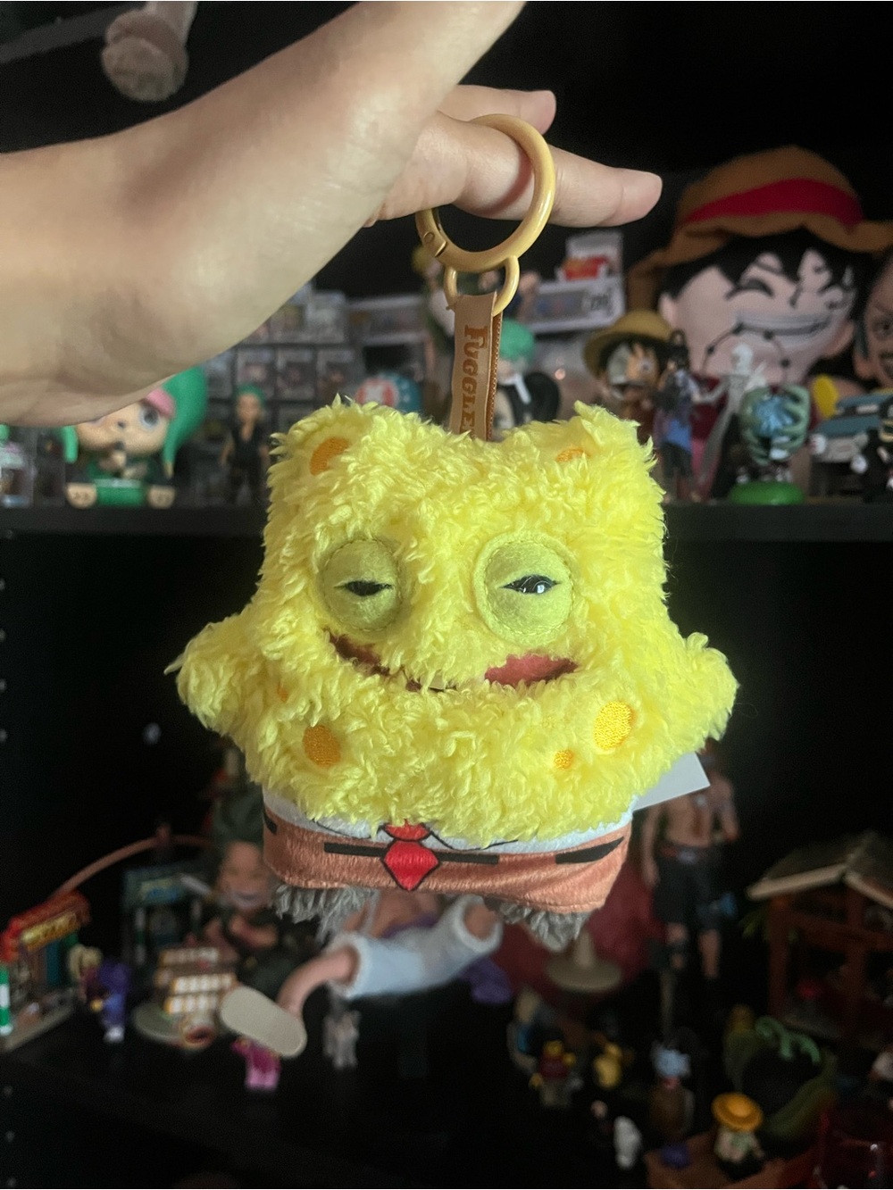 Plush SpongeBob Keychain Yellow Character Keyring